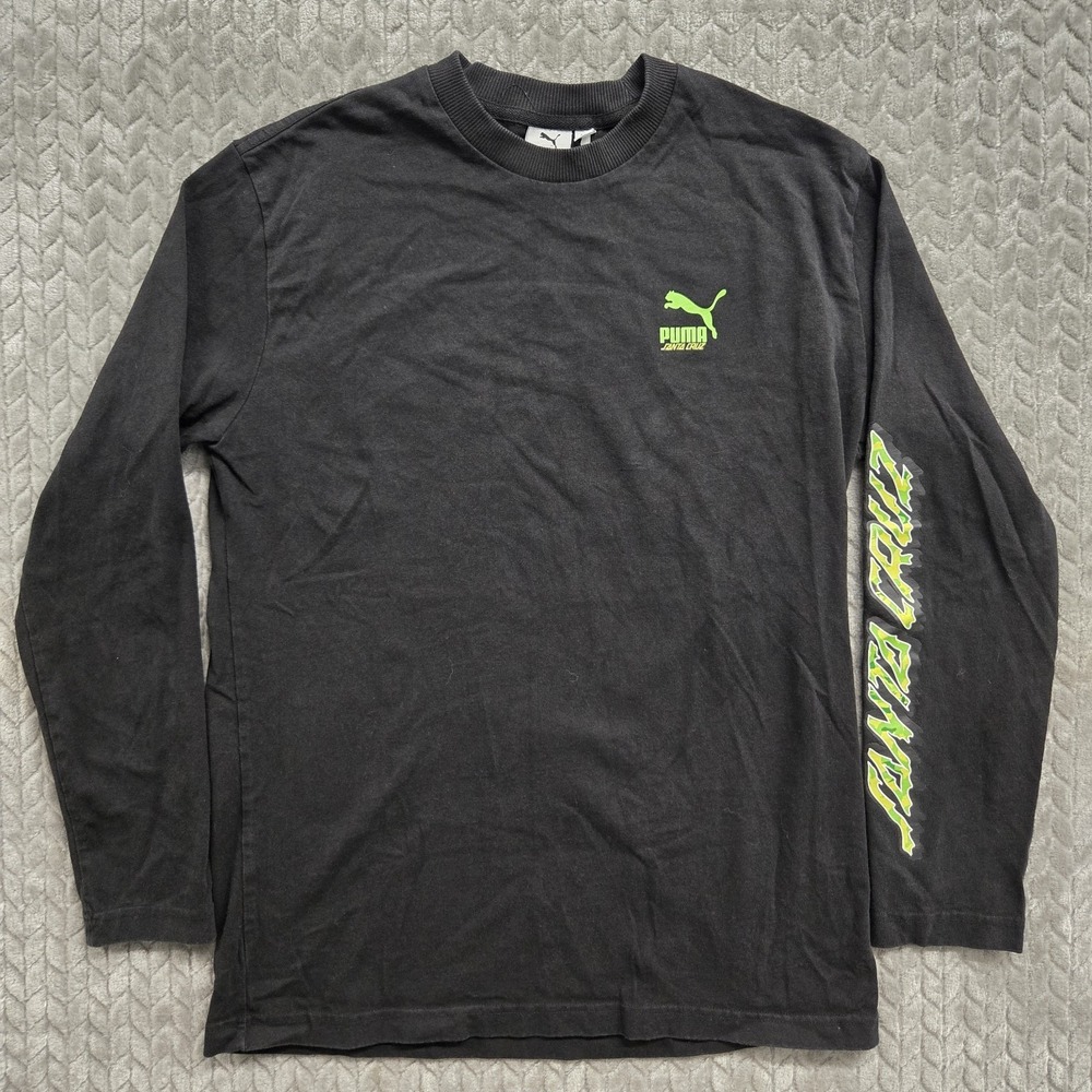 Puma x Santa Cruz Collab‎ Skateboard Shirt Mens Size Small Long Sleeve Black